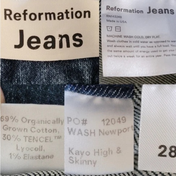 Reformation Kayo High Rise Skinny Jeans w/ Belt Size 28 - Picture 10 of 10